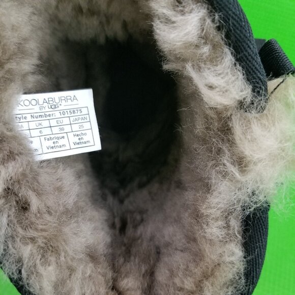 ✅TheKoolaburra by UGG VICTORIA Women's Tall Boot Size 8 BLACK Suede Faux Fur Bow - Picture 5 of 12